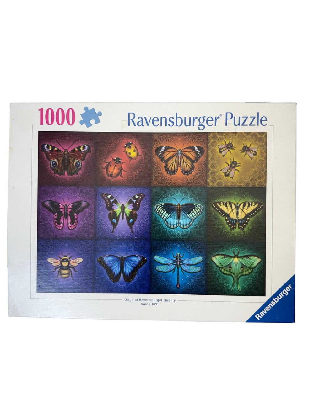 Ravensburger 1000 Piece Butterfly Puzzle Jewel Colors Complete